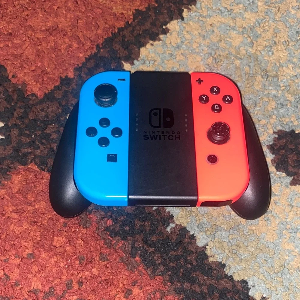 Nintendo Switch with Neon Red and Blue Joy-Con